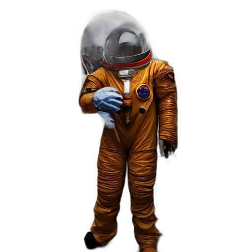jacket, staff, creature, mask transparent PNG cut-out