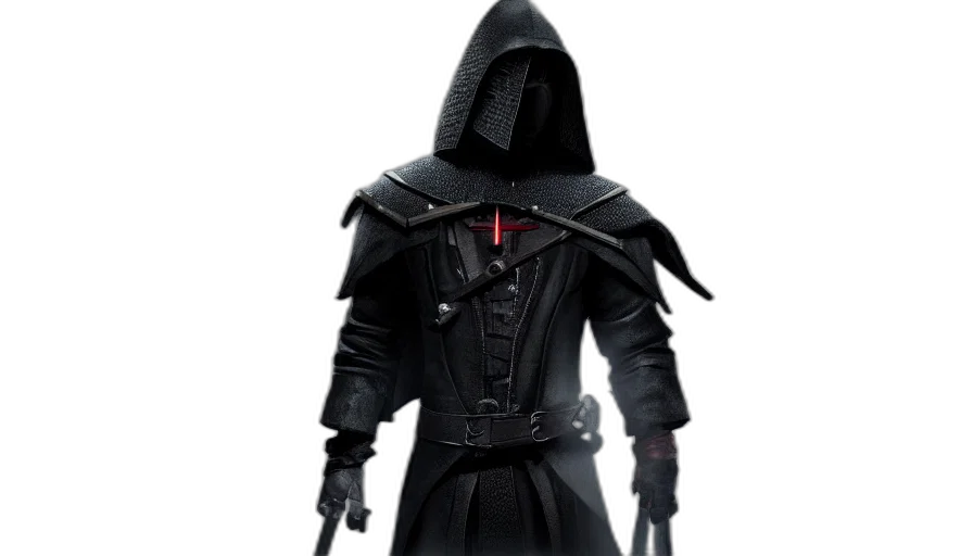 jacket, staff, mask, sword transparent PNG cut-out