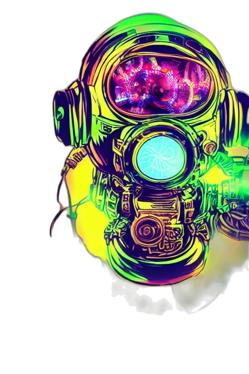 mask, robot, jacket, cyberpunk transparent PNG cut-out