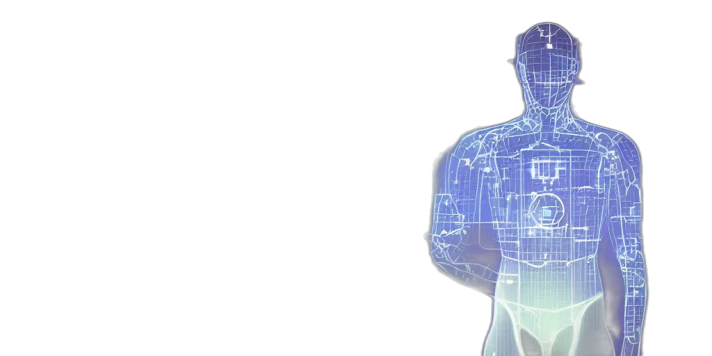 robot, cyberpunk, 3d render, vaporwave transparent PNG cut-out