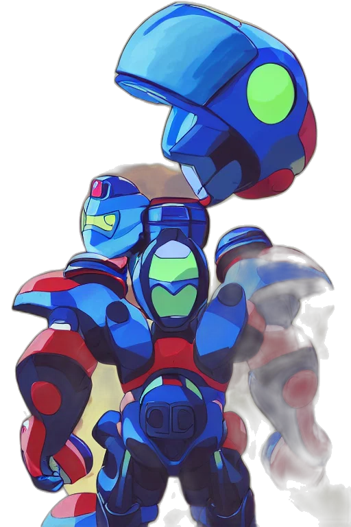 robot, concept art, 3d render, pixel art transparent PNG cut-out