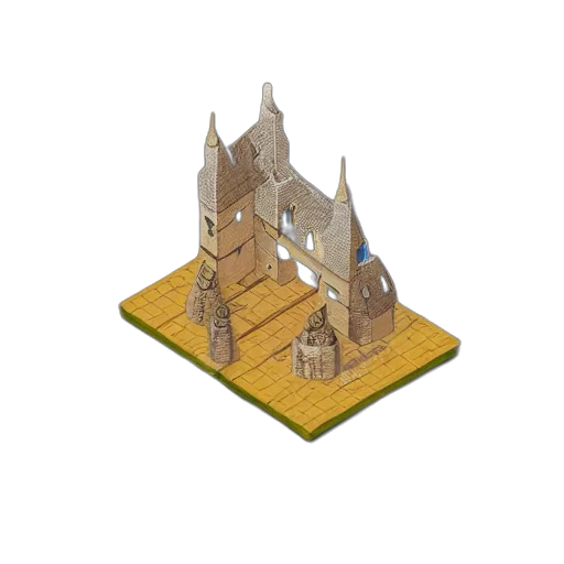 building, crown, 3d render, pixel art transparent PNG cut-out