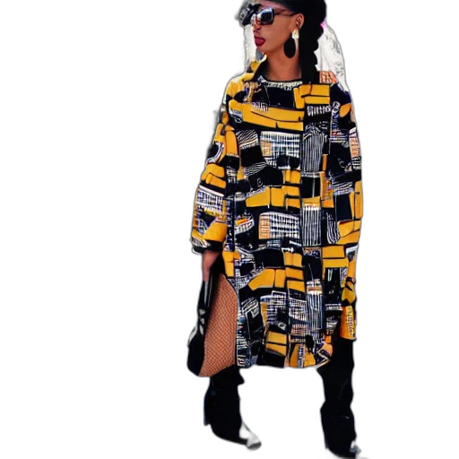 dress, jacket, cyberpunk, monochrome transparent PNG cut-out