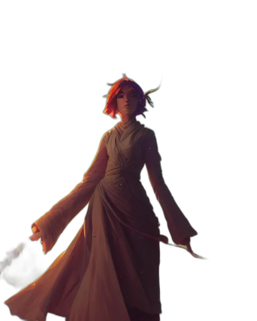 dress, staff, sword, crown transparent PNG cut-out