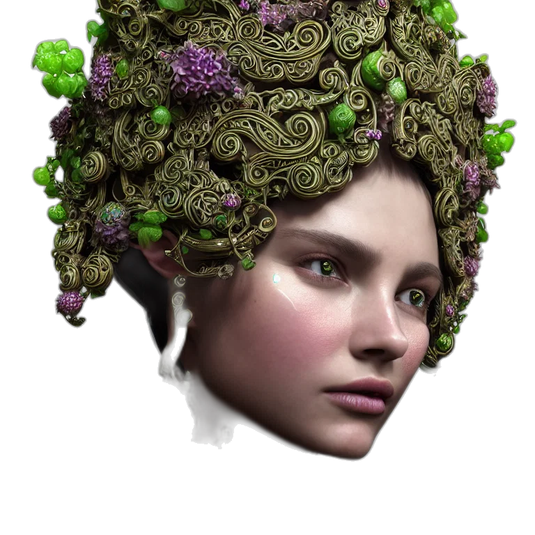 crown, hat, hair, face transparent PNG cut-out