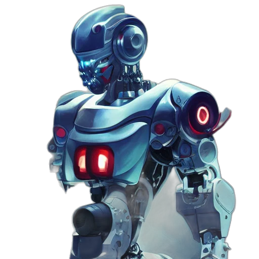 robot, concept art, 3d render, cyberpunk transparent PNG cut-out