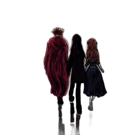 jacket, hair, staff, dress transparent PNG cut-out