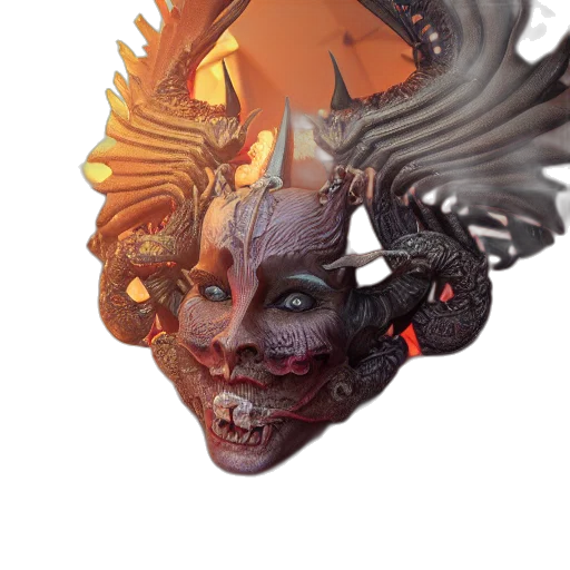mask, face, dragon, crown transparent PNG cut-out