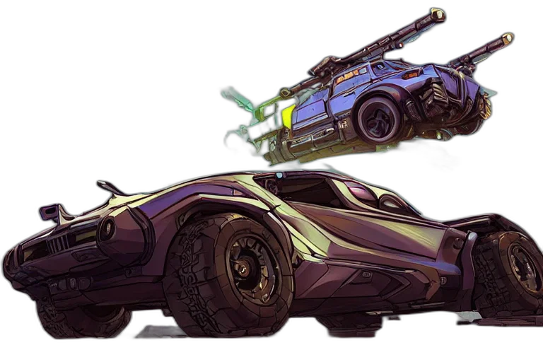 car, weapon, concept art, cyberpunk transparent PNG cut-out