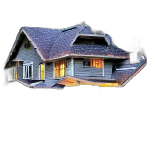 building, umbrella, 3d render, photorealistic transparent PNG cut-out
