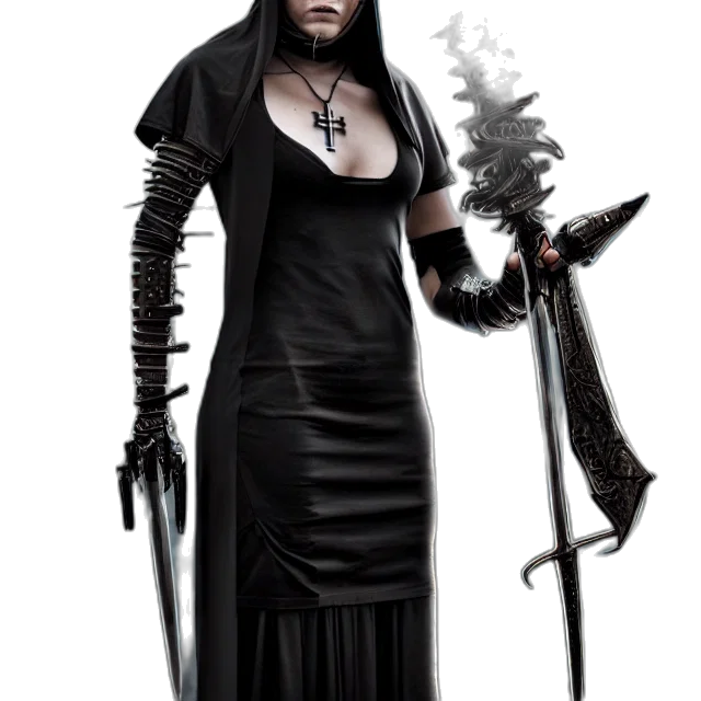 staff, sword, weapon, dress transparent PNG cut-out