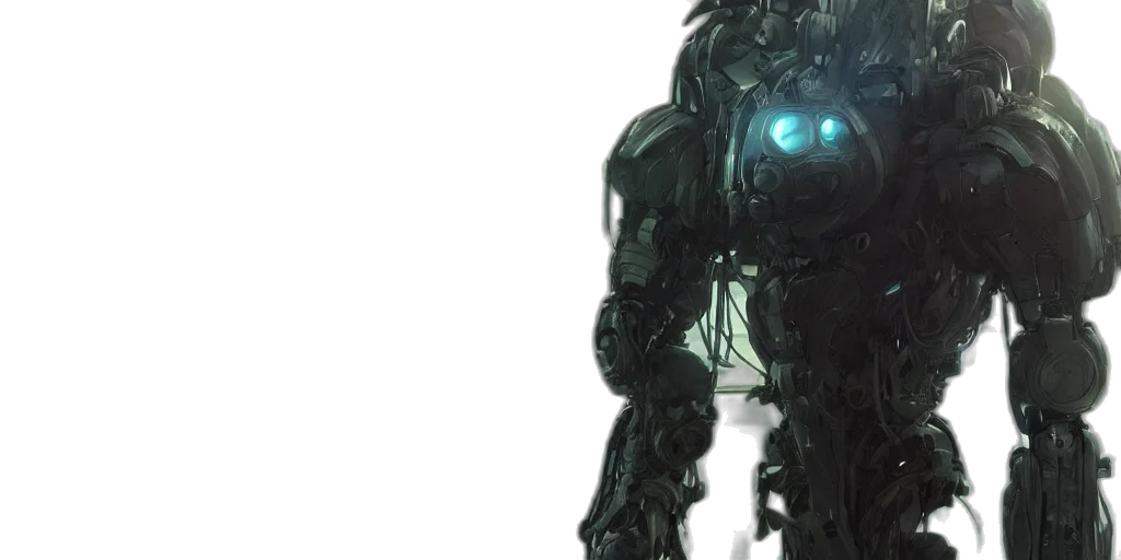 robot, creature, concept art, cyberpunk transparent PNG cut-out