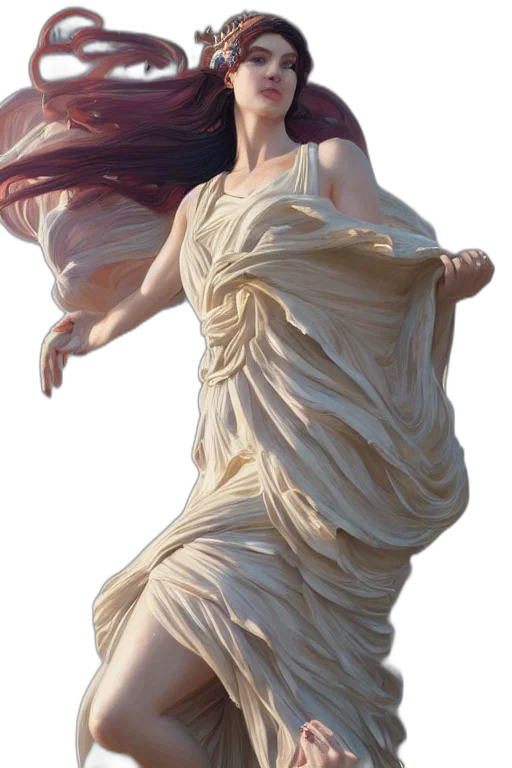 dress, hair, face, photorealistic transparent PNG cut-out