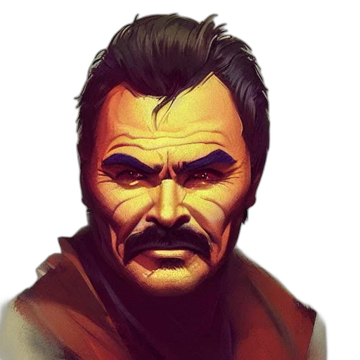 face, mask, staff, comic book art transparent PNG cut-out