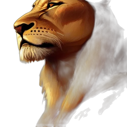 animal, crown, photorealistic, fantasy art transparent PNG cut-out