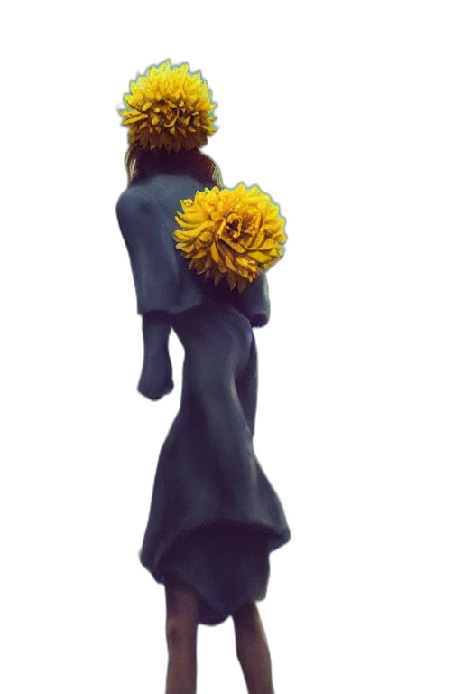 dress, flower, crown, staff transparent PNG cut-out