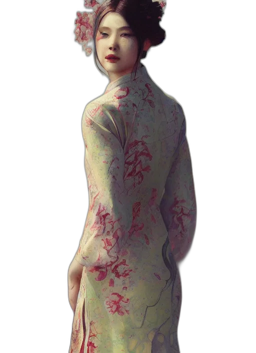 dress, jacket, staff, face transparent PNG cut-out