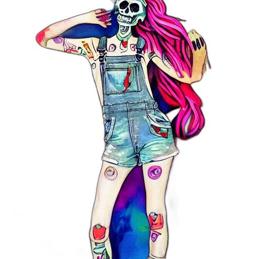 dress, cartoon, vaporwave, watercolor transparent PNG cut-out