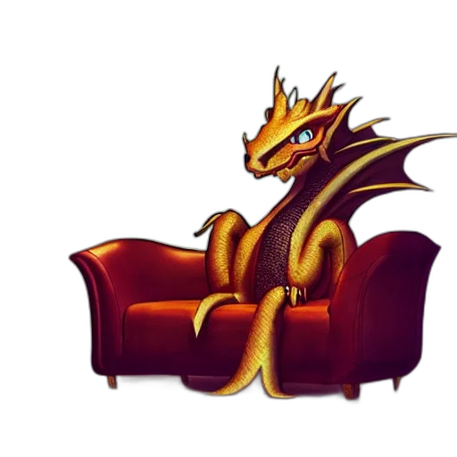 dragon, furniture, crown, staff transparent PNG cut-out