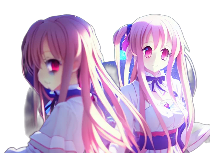 dress, staff, anime, 3d render transparent PNG cut-out