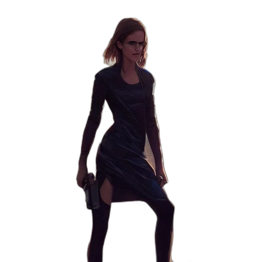 dress, staff, creature, robot transparent PNG cut-out