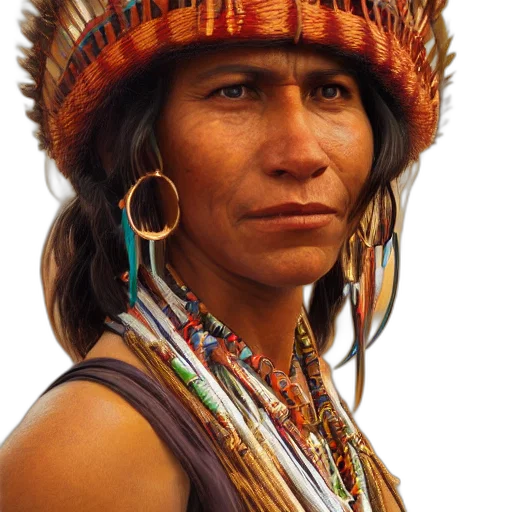 jewelry, face, hat, staff transparent PNG cut-out