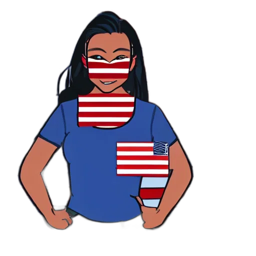 cartoon, woman, blue, shirt transparent PNG cut-out