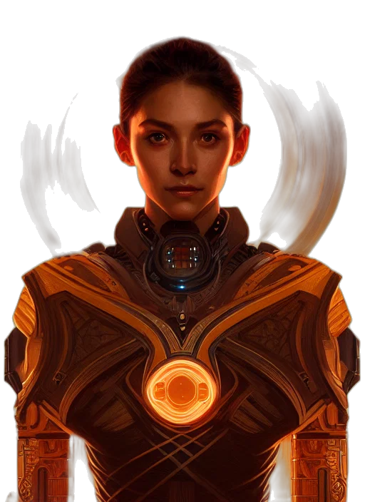 robot, face, jacket, staff transparent PNG cut-out