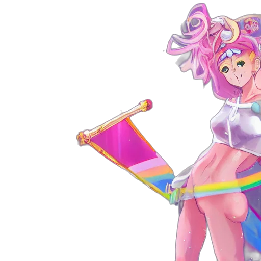 staff, weapon, vaporwave, anime transparent PNG cut-out