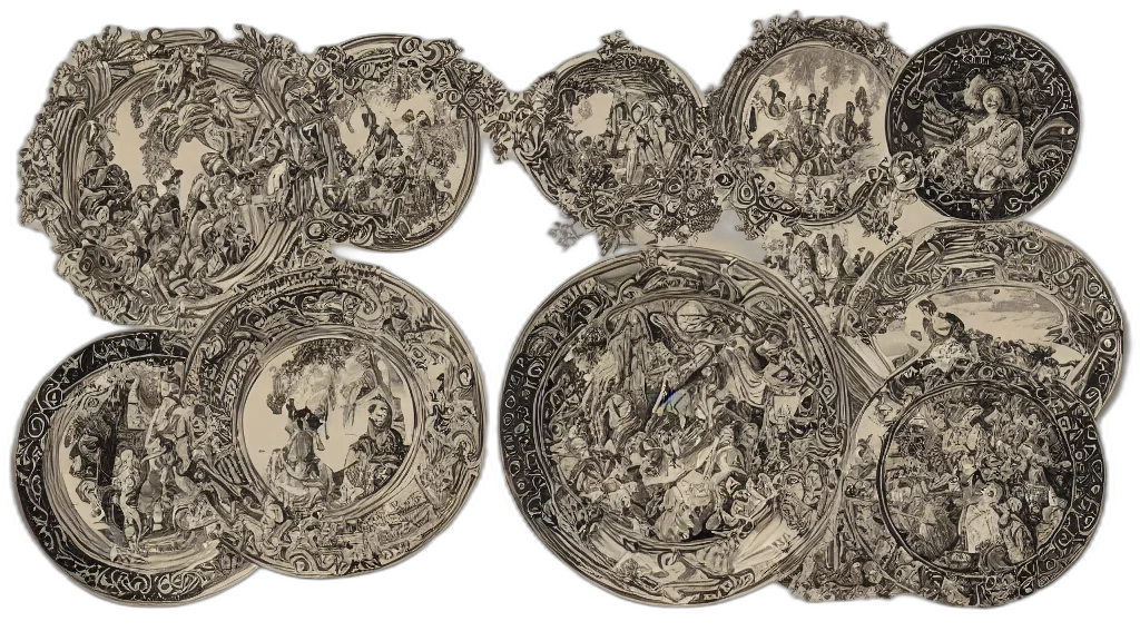 jewelry, crown, plates, repousse transparent PNG cut-out