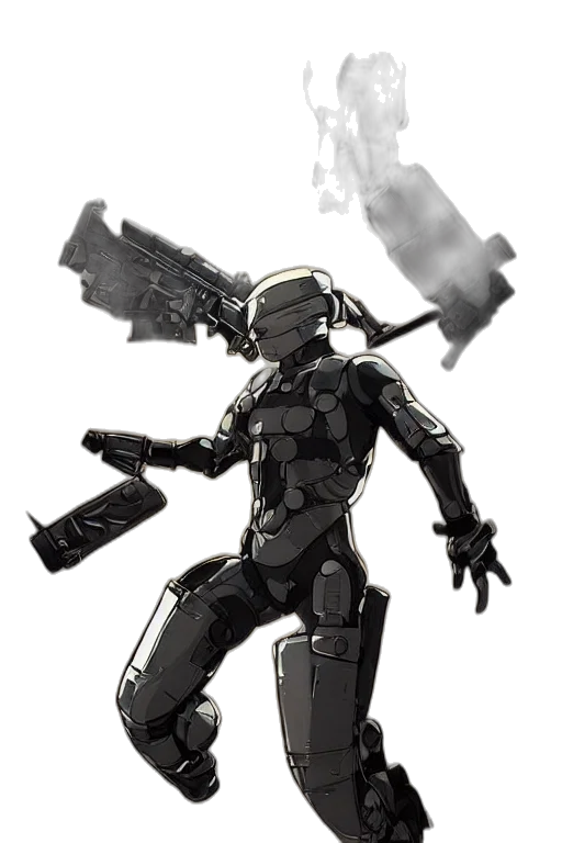 robot, weapon, concept art, comic book art transparent PNG cut-out