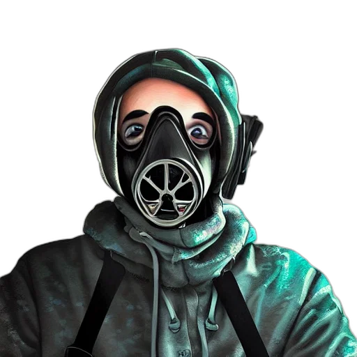 mask, jacket, face, staff transparent PNG cut-out