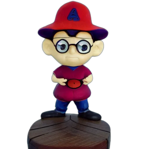 3d render, cartoon, arale, statue transparent PNG cut-out