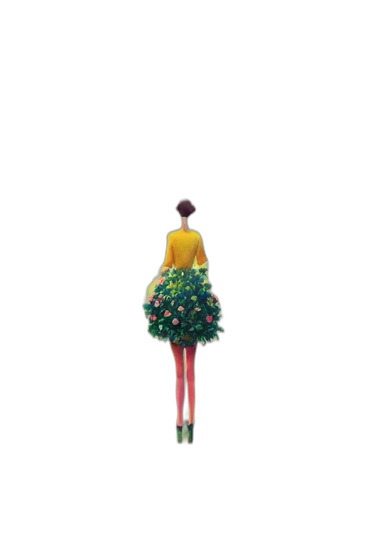dress, tree, staff, crown transparent PNG cut-out