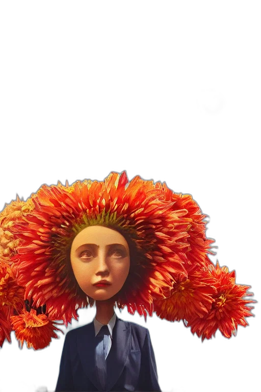 flower, crown, hair, face transparent PNG cut-out
