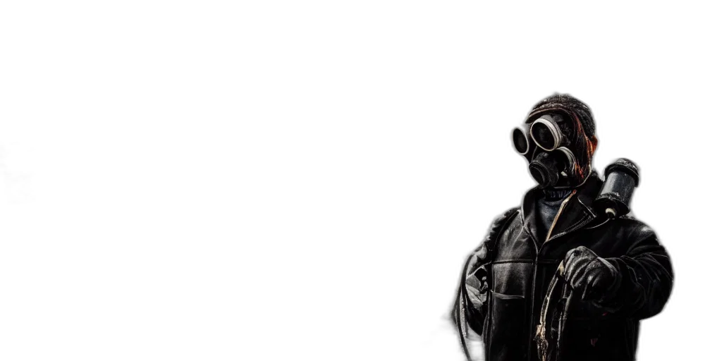 jacket, mask, weapon, face transparent PNG cut-out