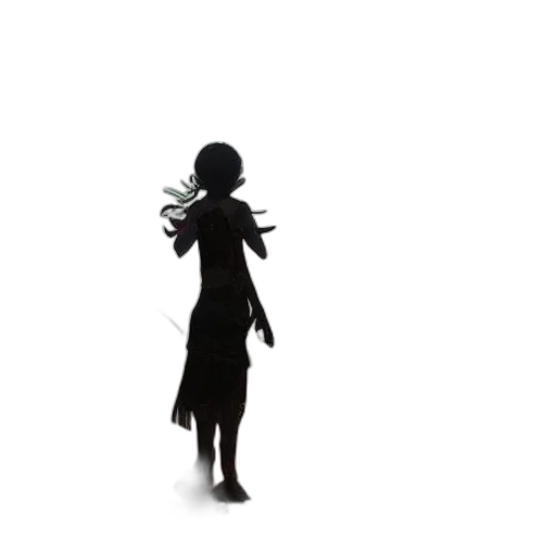dress, staff, creature, hair transparent PNG cut-out