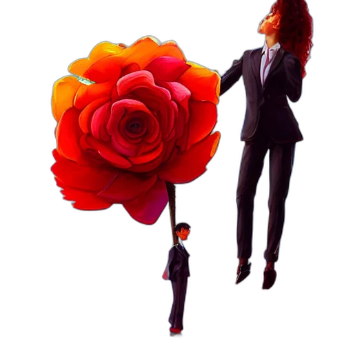 staff, umbrella, flower, concept art transparent PNG cut-out