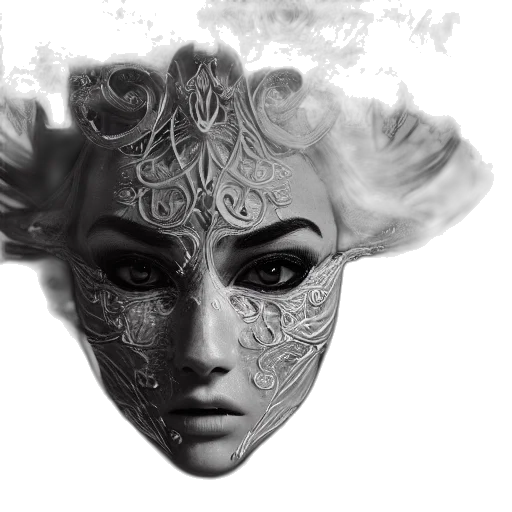 mask, face, crown, photorealistic transparent PNG cut-out