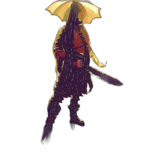 umbrella, staff, jacket, hat transparent PNG cut-out