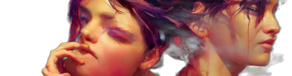 face, photorealistic, oil painting, fantasy art transparent PNG cut-out