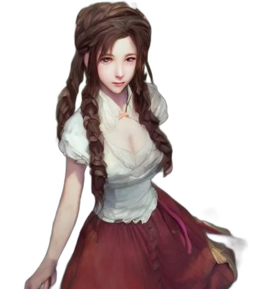 dress, staff, face, fantasy art transparent PNG cut-out