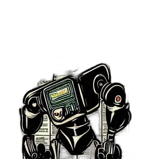 robot, staff, jacket, weapon transparent PNG cut-out