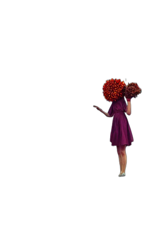 dress, hat, flower, hair transparent PNG cut-out