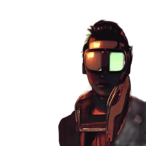 robot, mask, jacket, face transparent PNG cut-out