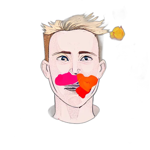 face, mask, cartoon, pixel art transparent PNG cut-out