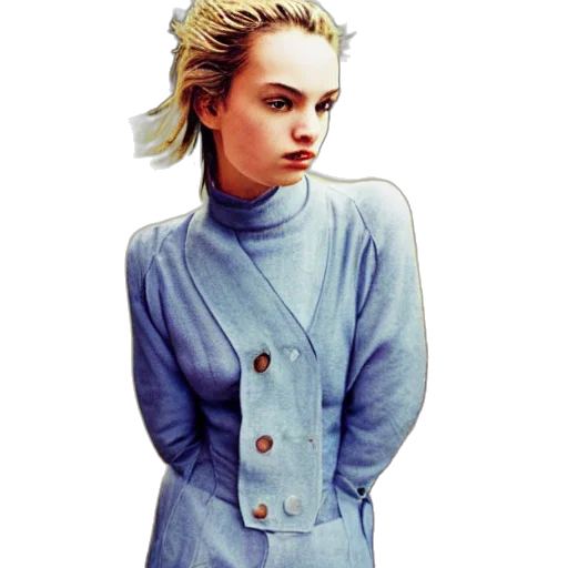 jacket, dress, face, photorealistic transparent PNG cut-out