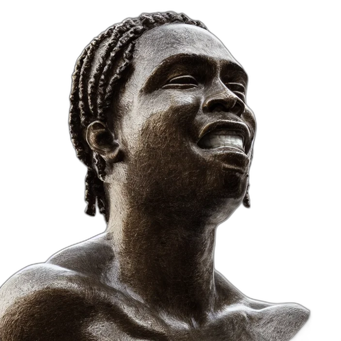 face, photorealistic, 3d render, stoic transparent PNG cut-out