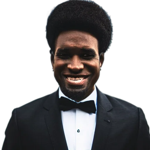 face, hair, jacket, staff transparent PNG cut-out