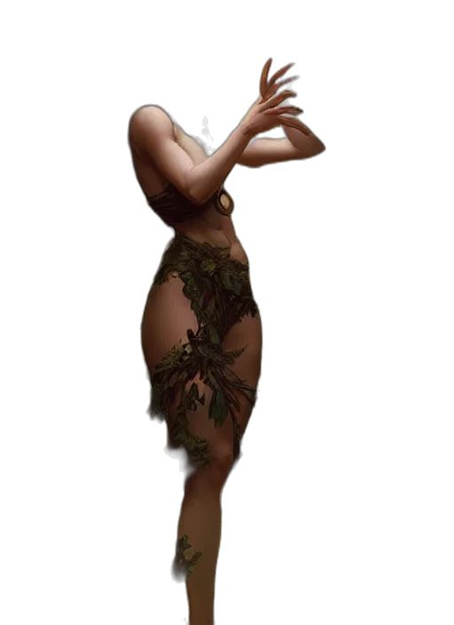 dress, creature, staff, concept art transparent PNG cut-out